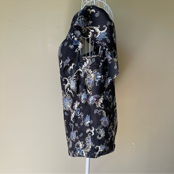 Rebecca Taylor flower print silk/viscose ruffle top - Picture 4 of 8